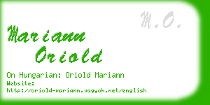 mariann oriold business card